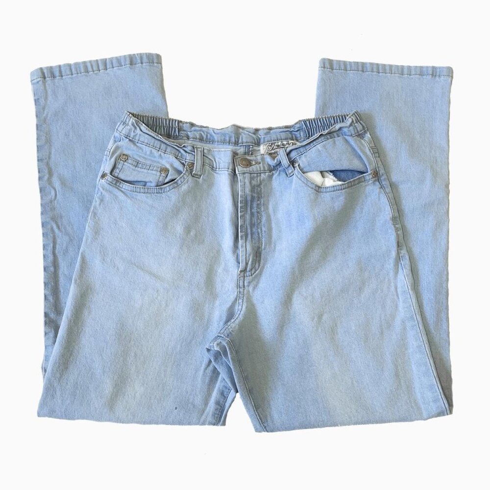 Adorable Vintage 90s Pastel Blue Denim Cropped Capri Style Pants